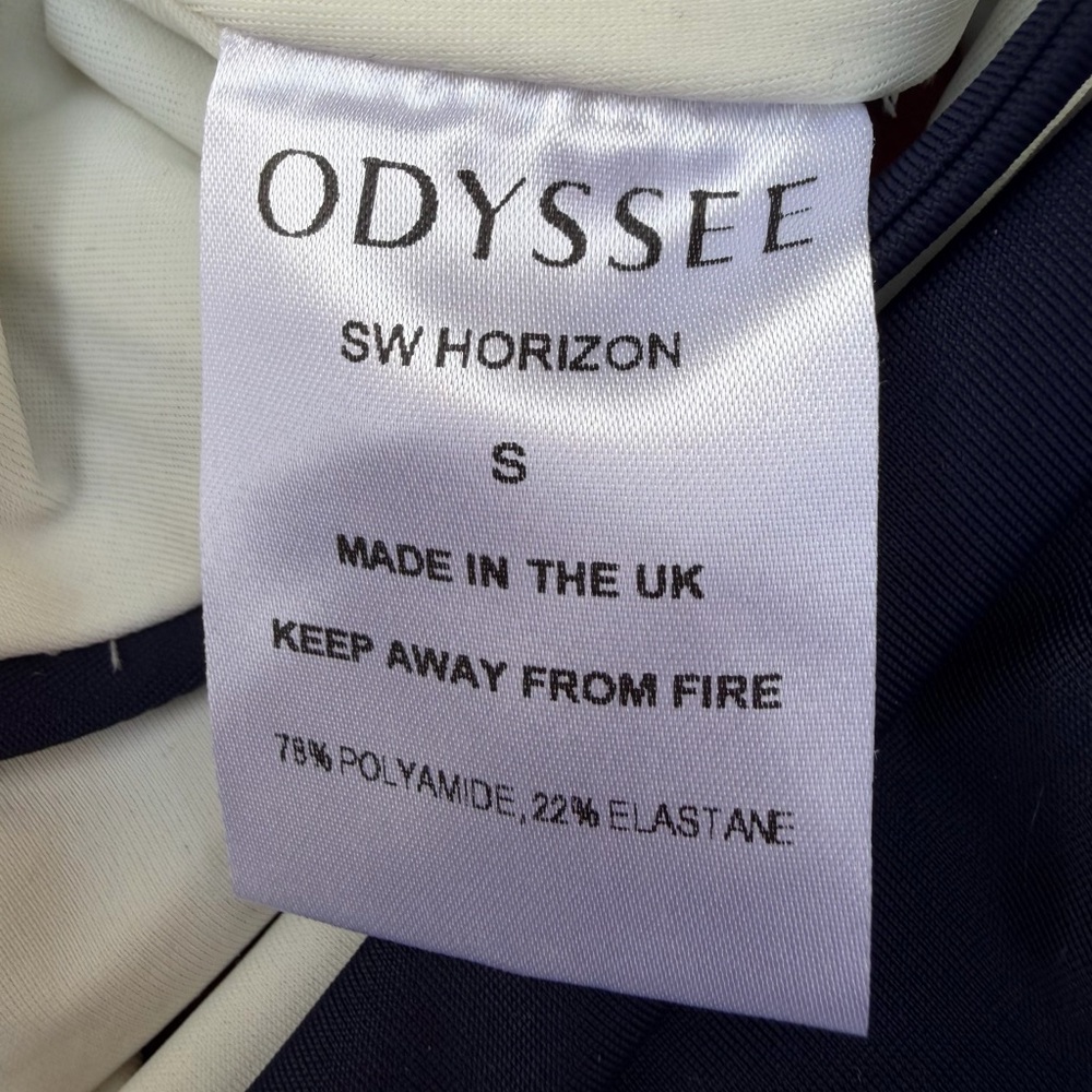 Odyssee-Blue and White large stripe One-Piece Swimsuit - Picture 5 of 6